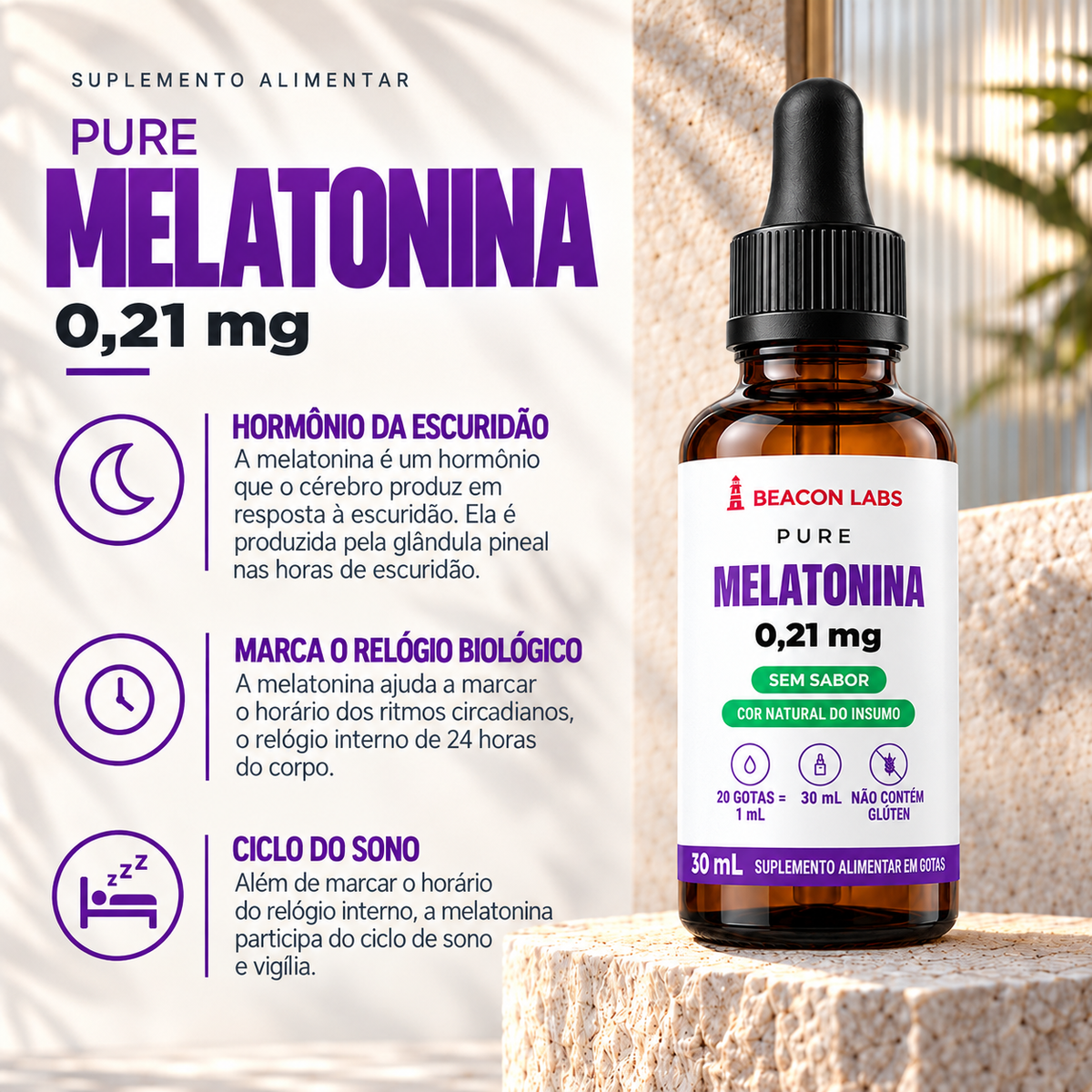 Pure Melatonina 0,21mg – beneficios lista
