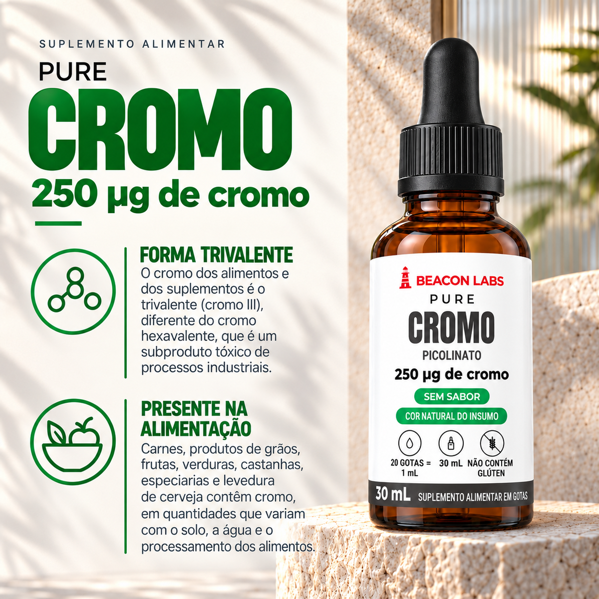 Pure Picolinato de Cromo 250mcg – beneficios lista