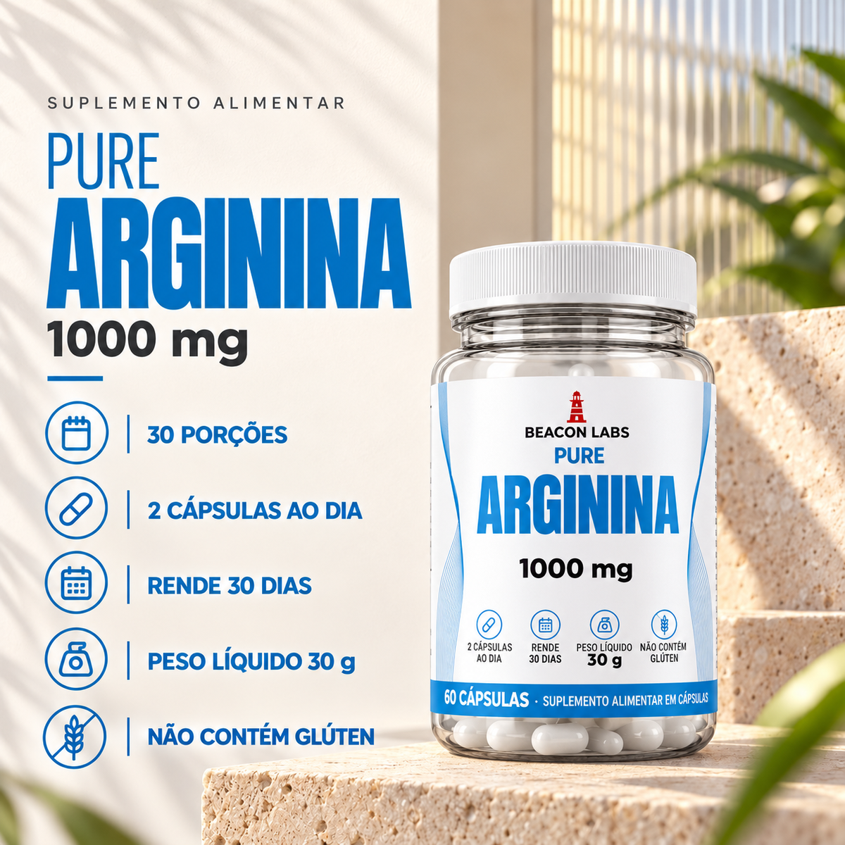 Pure L-Arginina 1000mg – fatos dose