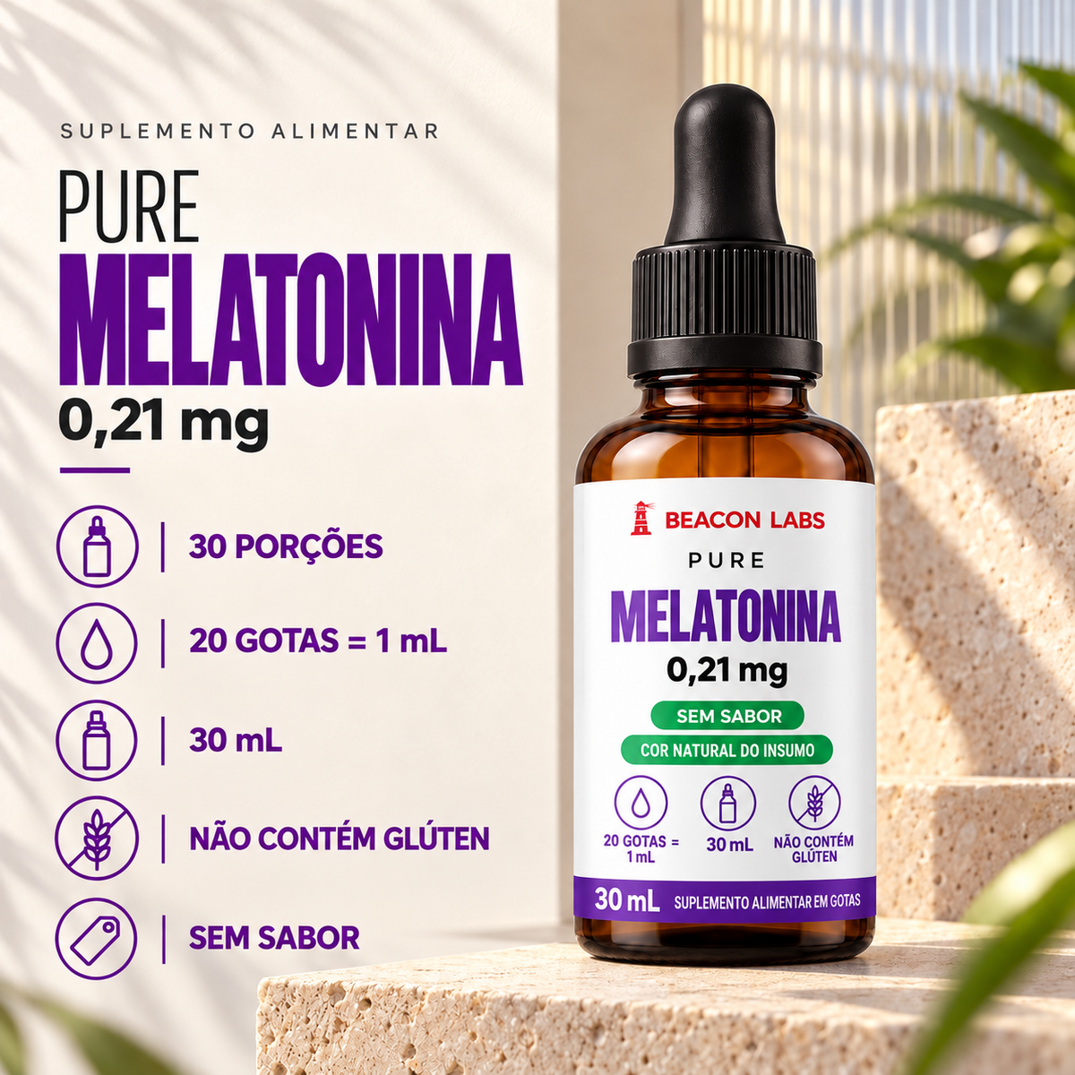 Pure Melatonina 0,21mg – fatos dose