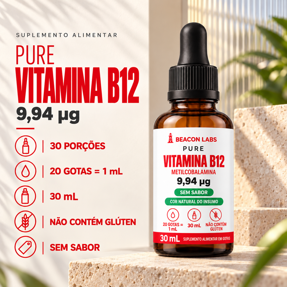 Pure Vitamina B12 Metilcobalamina 9,94mcg – fatos dose