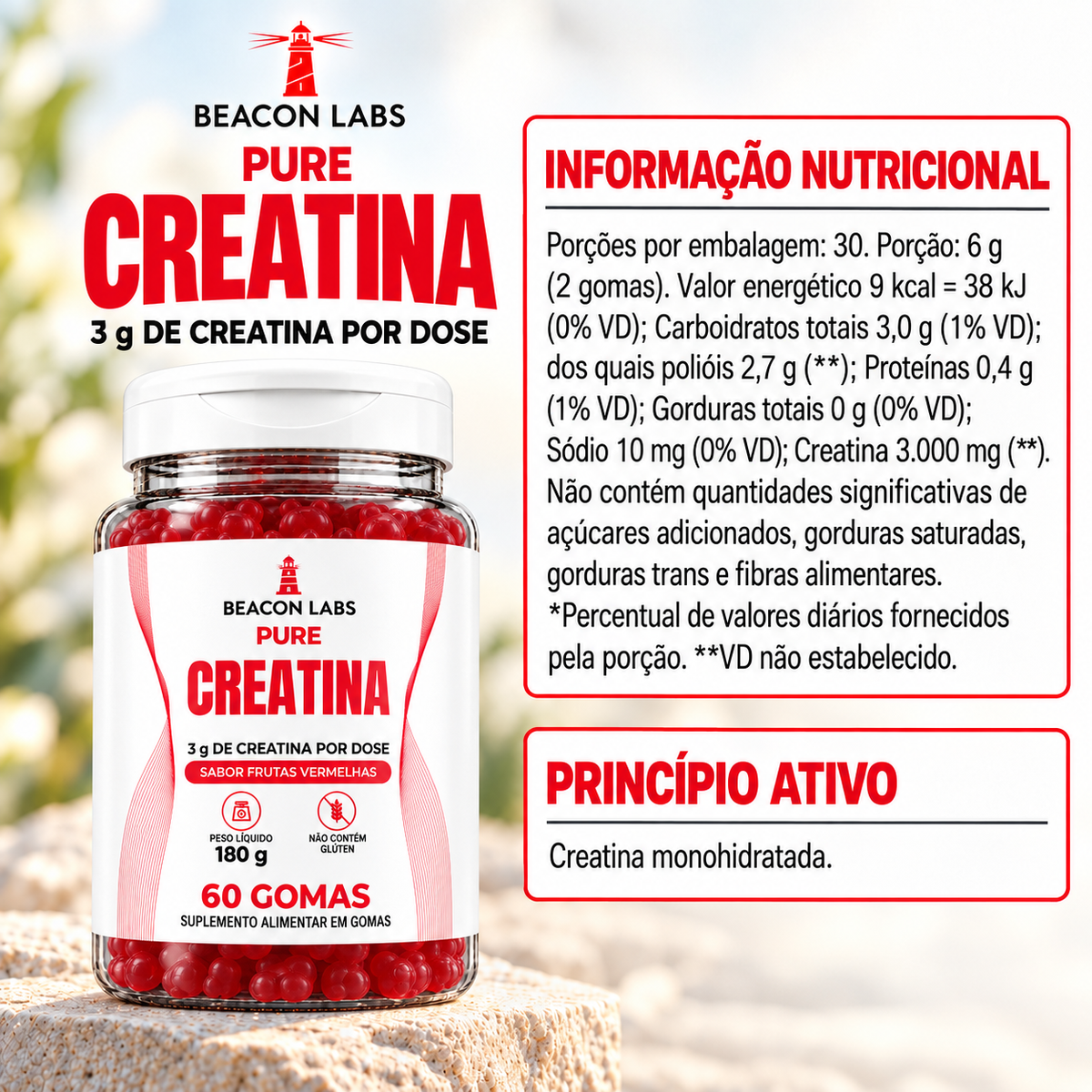 Pure Creatina – tabela ingredientes