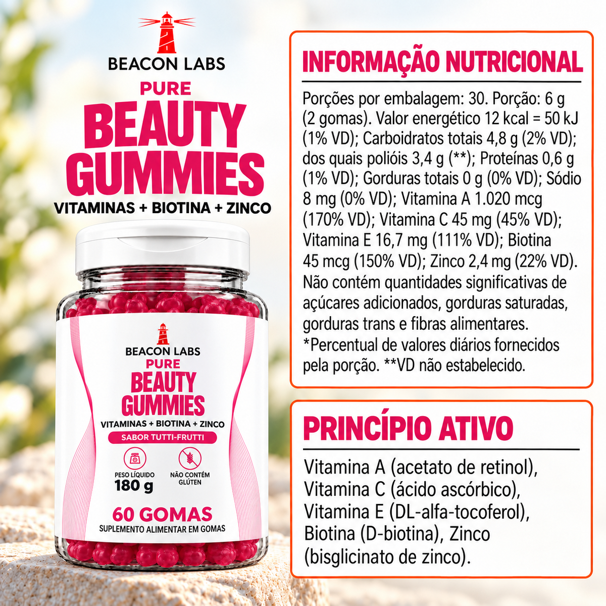 Beauty Gummies – tabela ingredientes