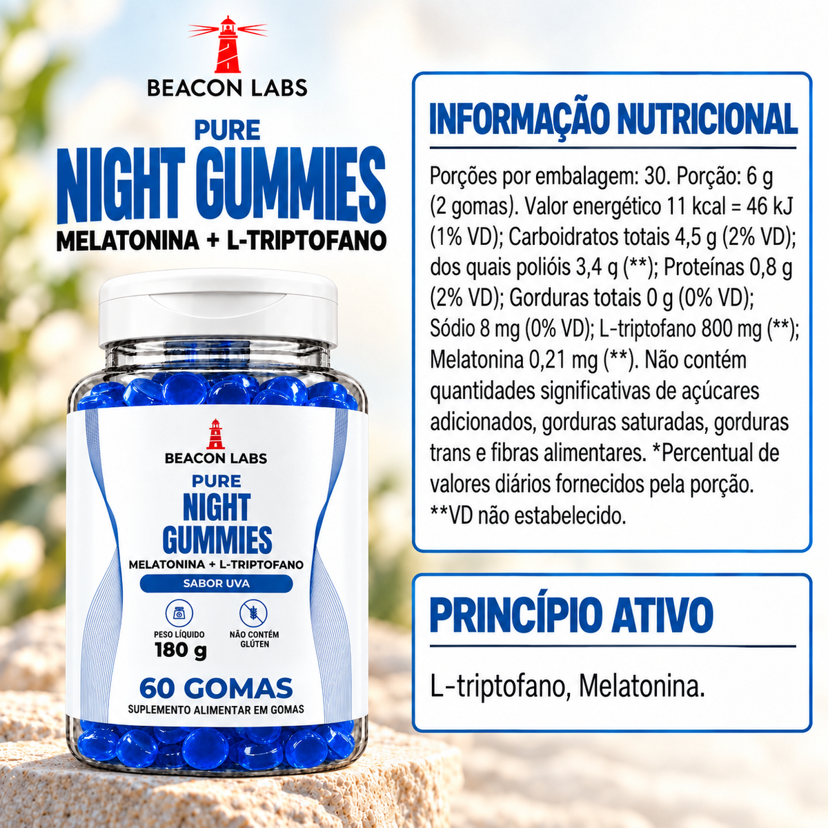 Night Gummies – tabela ingredientes