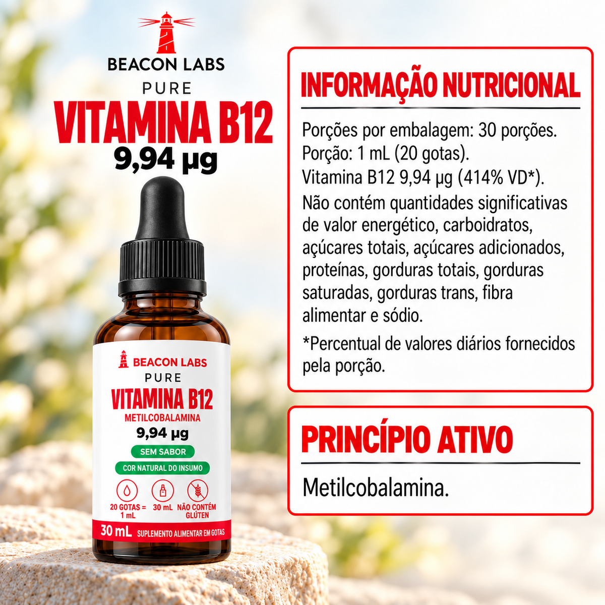 Pure Vitamina B12 Metilcobalamina 9,94mcg – tabela ingredientes