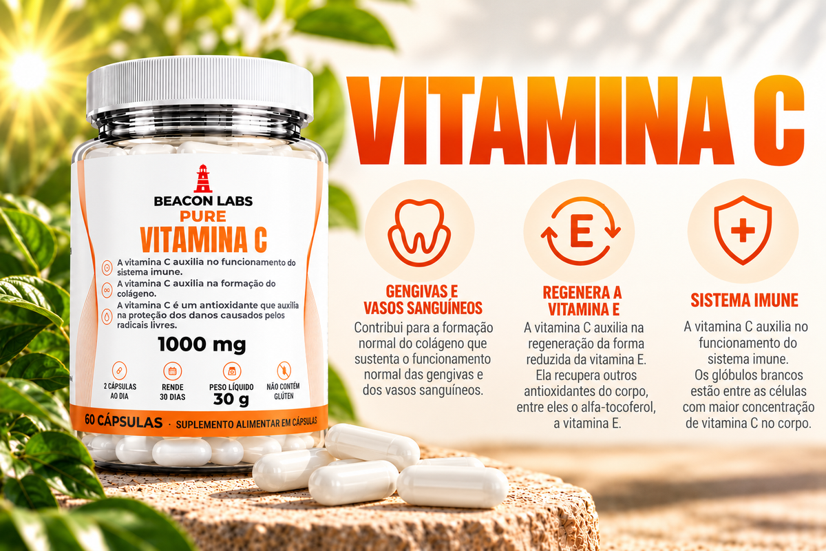 Pure Vitamina C Ácido Ascórbico 1000mg – cards d3