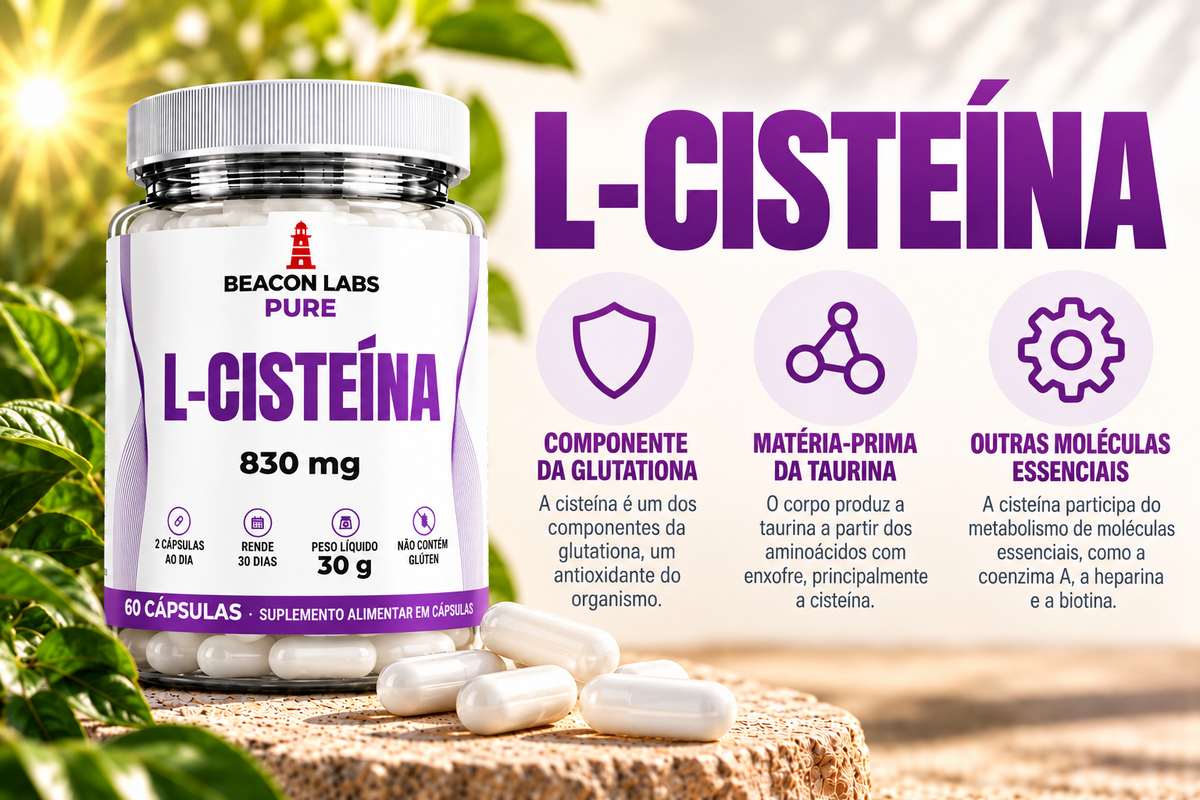 Pure L-Cisteína Aminoácido 830mg – cards d3