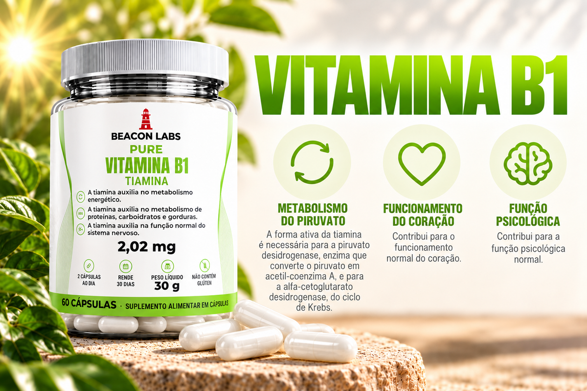 Pure Vitamina B1 Cloridrato de Tiamina 2,02mg – cards d3