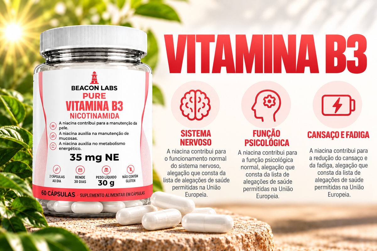 Pure Vitamina B3 Niacina Niacinamida 35mg NE – cards d3
