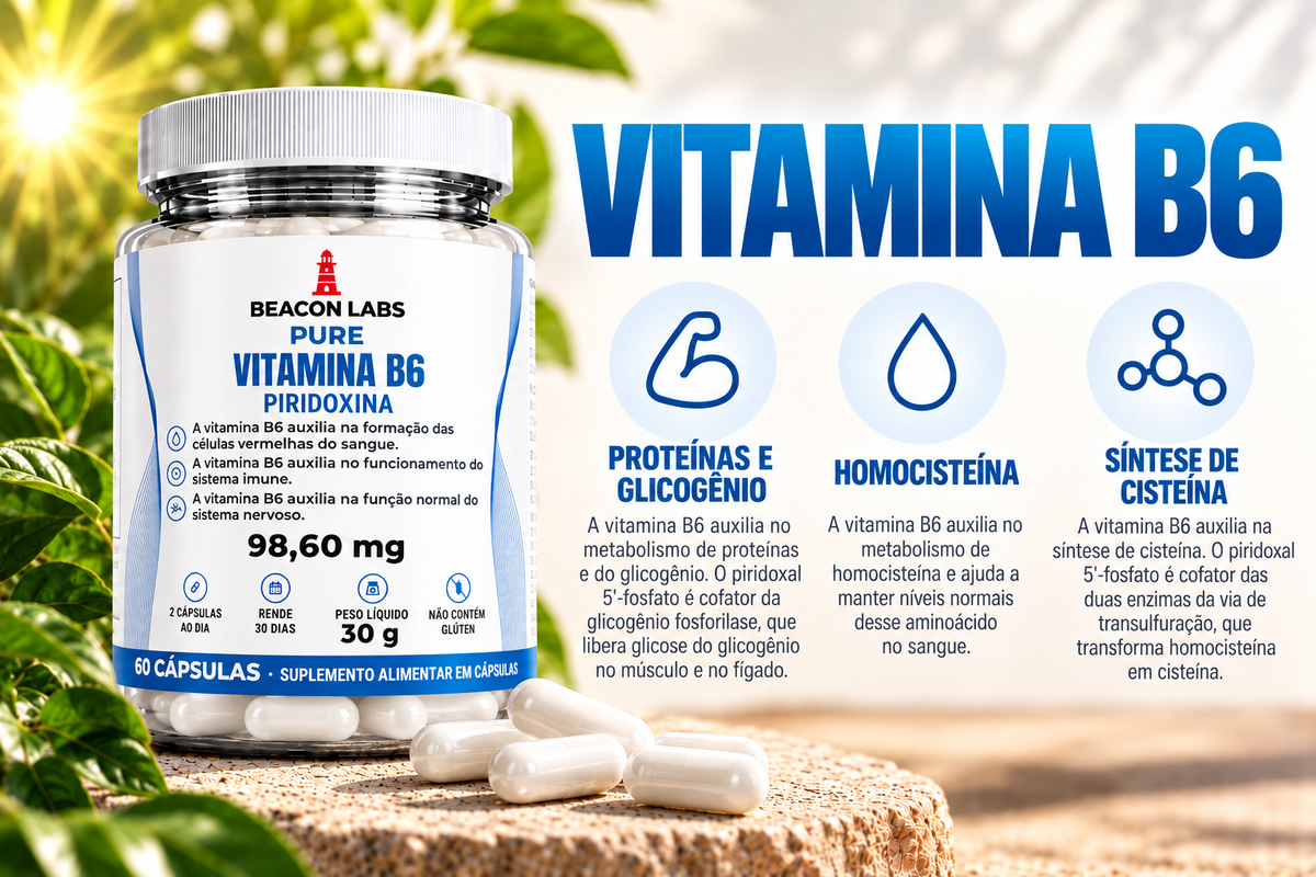 Pure Vitamina B6 Cloridrato de Piridoxina 98,60mg – cards d3
