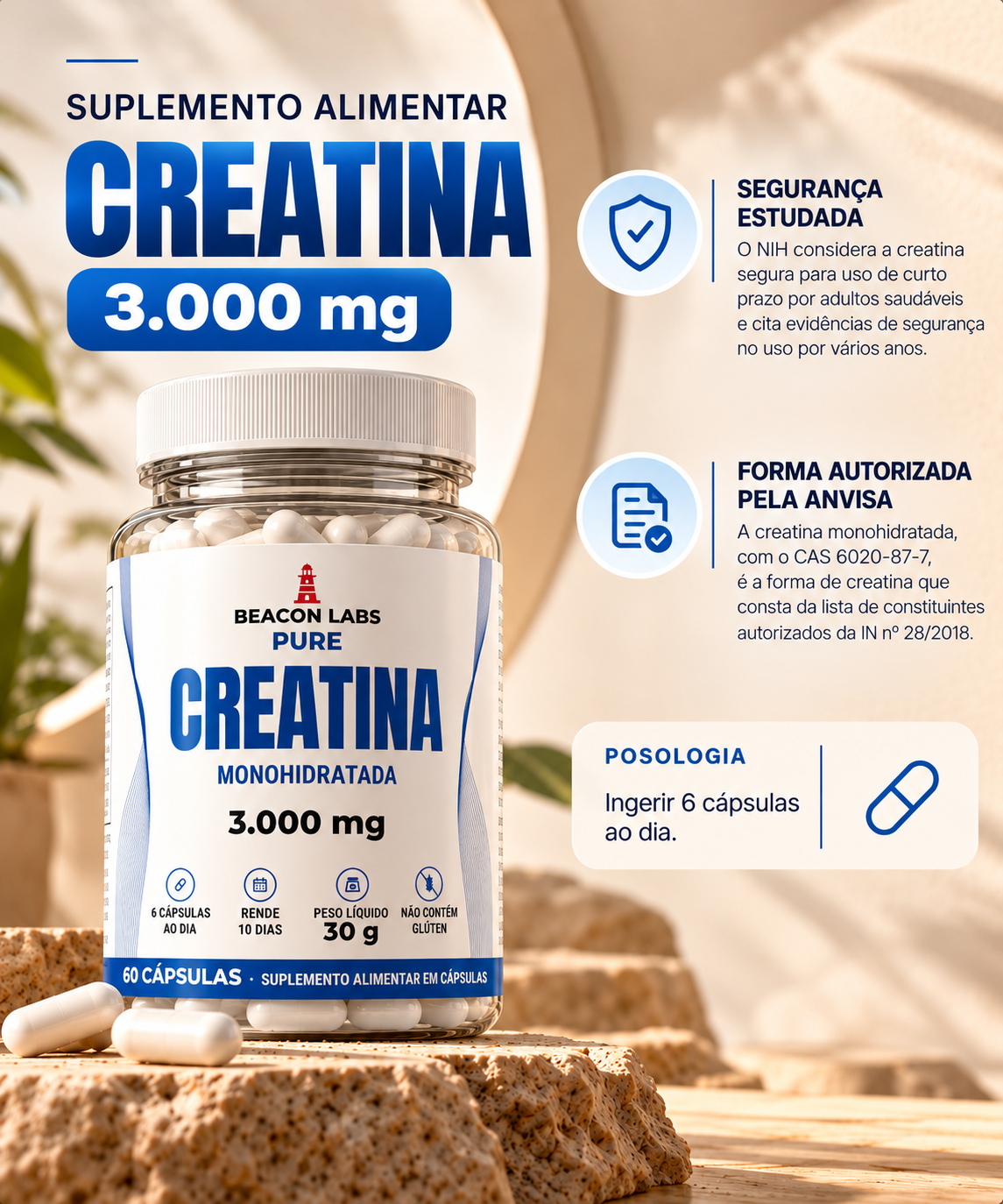 Pure Creatina Monohidratada 1000mg – lista posologia d3