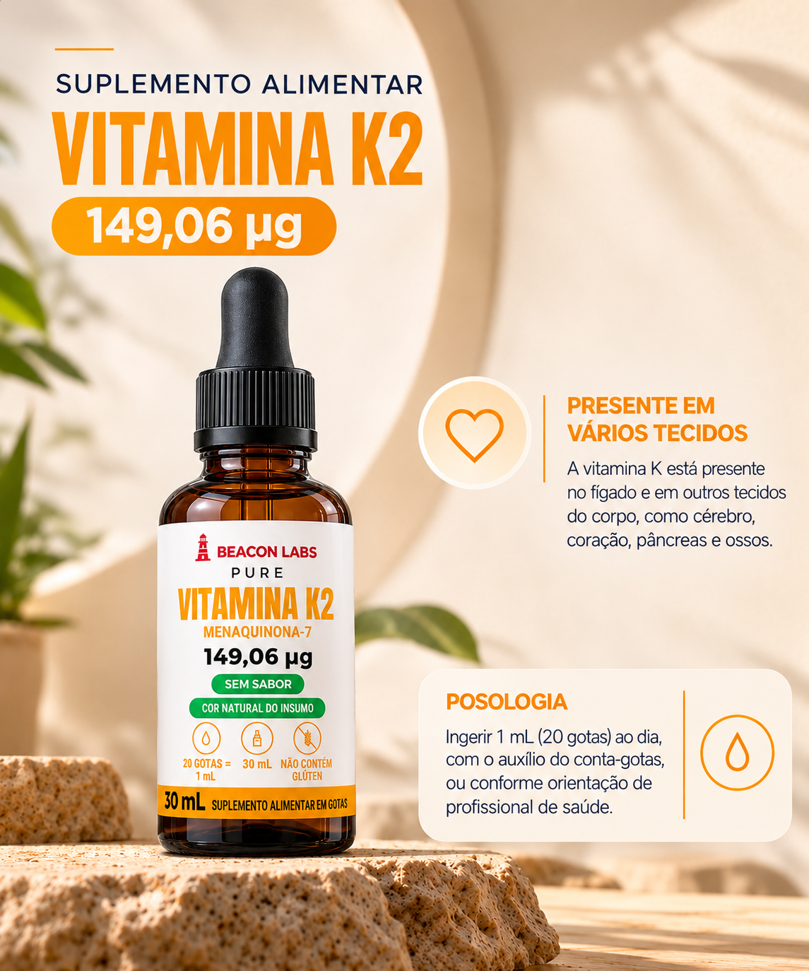 Pure Vitamina K2 MK-7 Menaquinona 149,06mcg – lista posologia d3