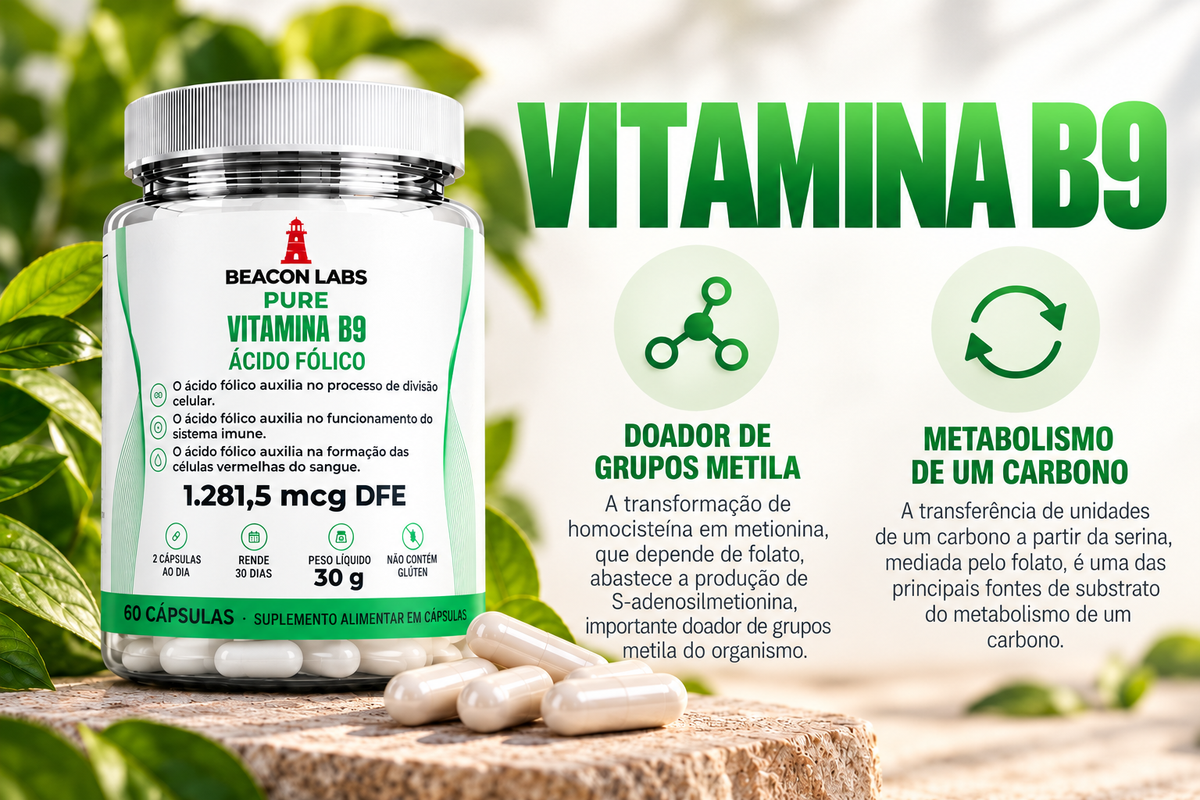Pure Vitamina B9 Ácido Fólico 1.281,5mcg DFE – cards vitc