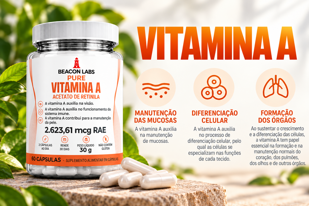 Pure Vitamina A Acetato de Retinila 2.623,61mcg RAE – cards vitc