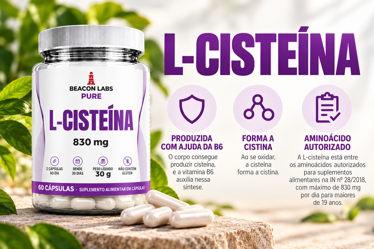 Pure L-Cisteína Aminoácido 830mg – cards vitc