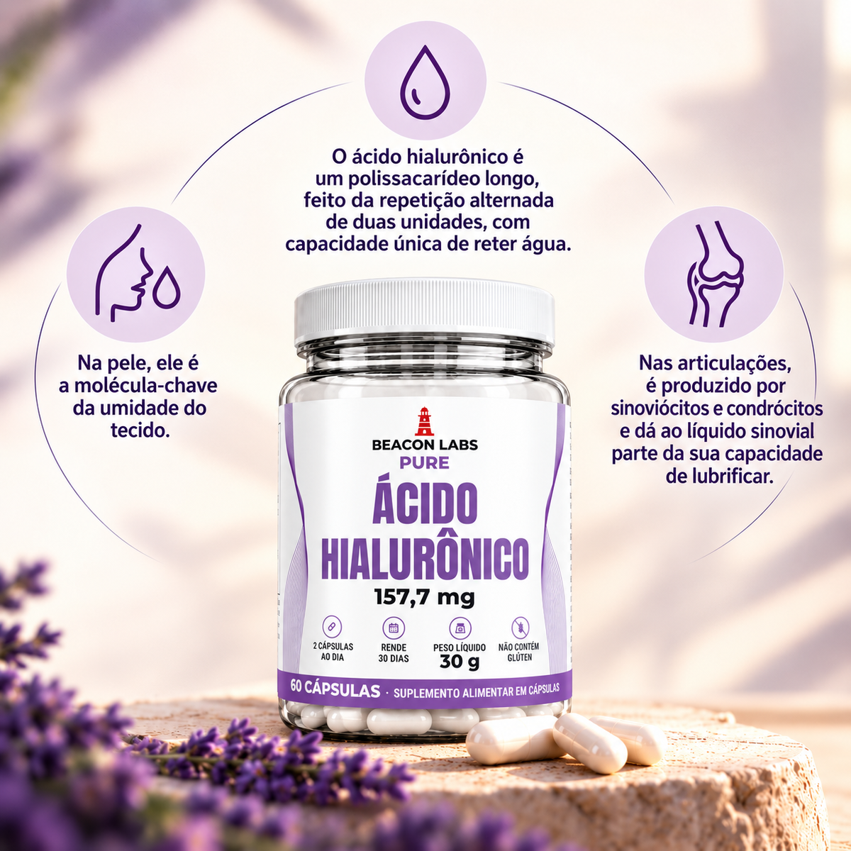 Pure Ácido Hialurônico 157,7mg – anel melatonina