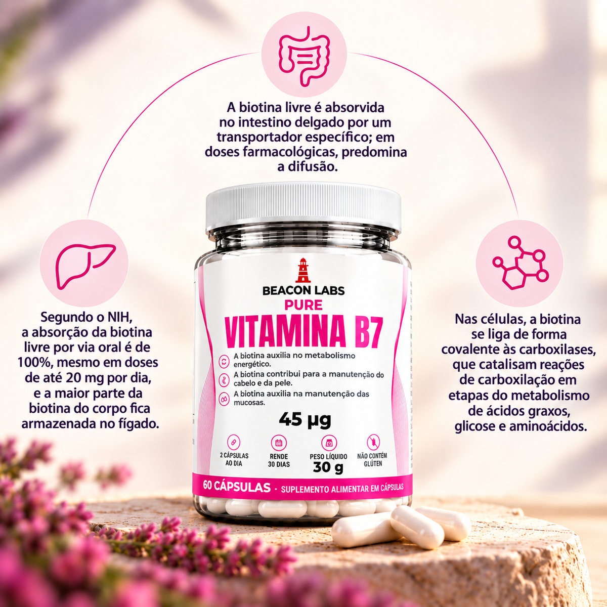Pure Vitamina B7 Biotina 45mcg – anel melatonina