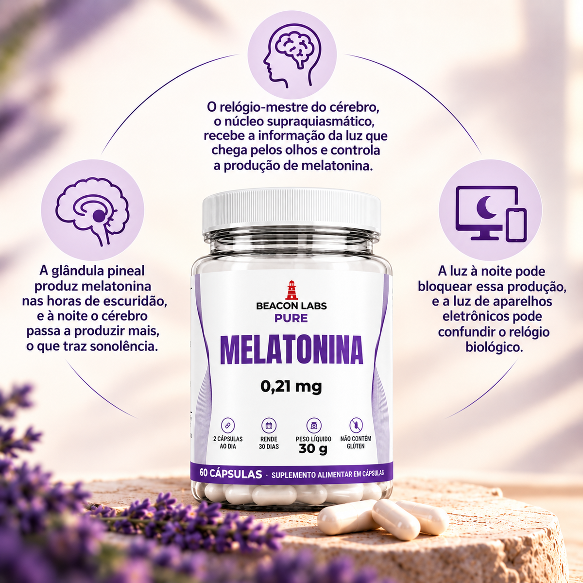 Pure Melatonina 0,21mg – anel melatonina