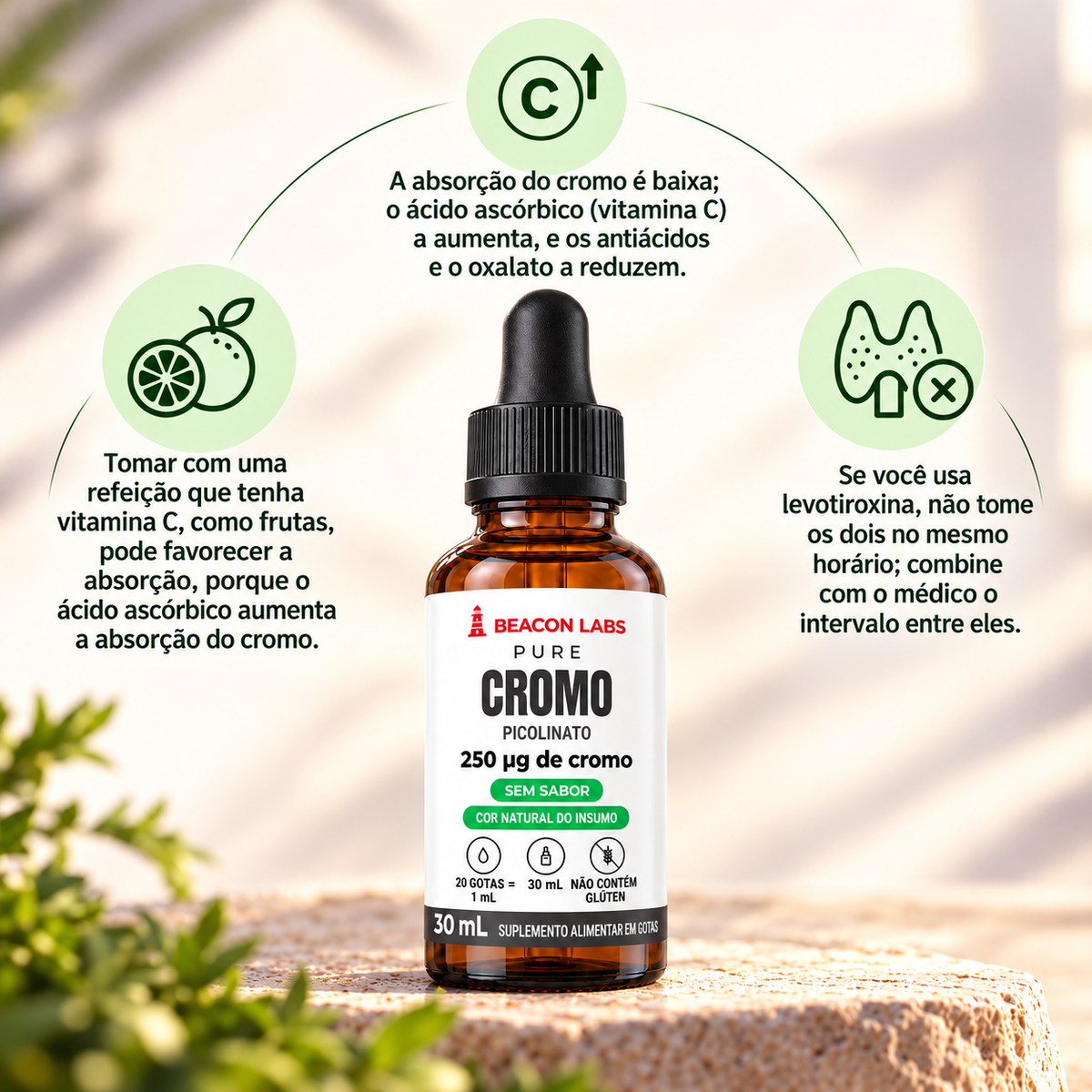 Pure Picolinato de Cromo 250mcg – anel melatonina