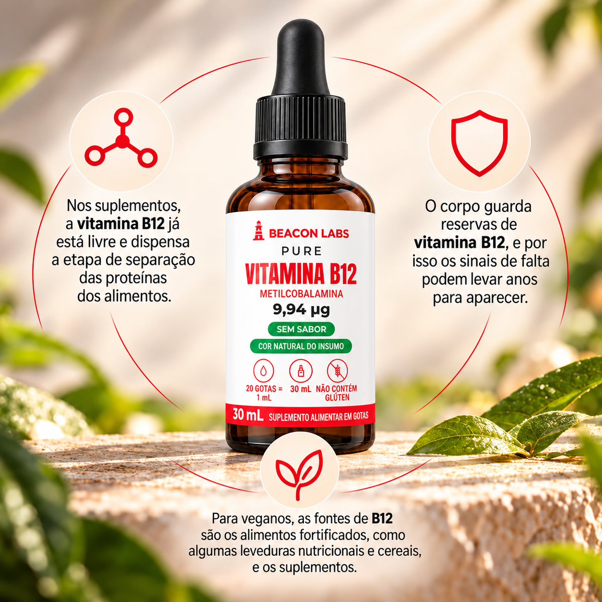 Pure Vitamina B12 Metilcobalamina 9,94mcg – anel vitc
