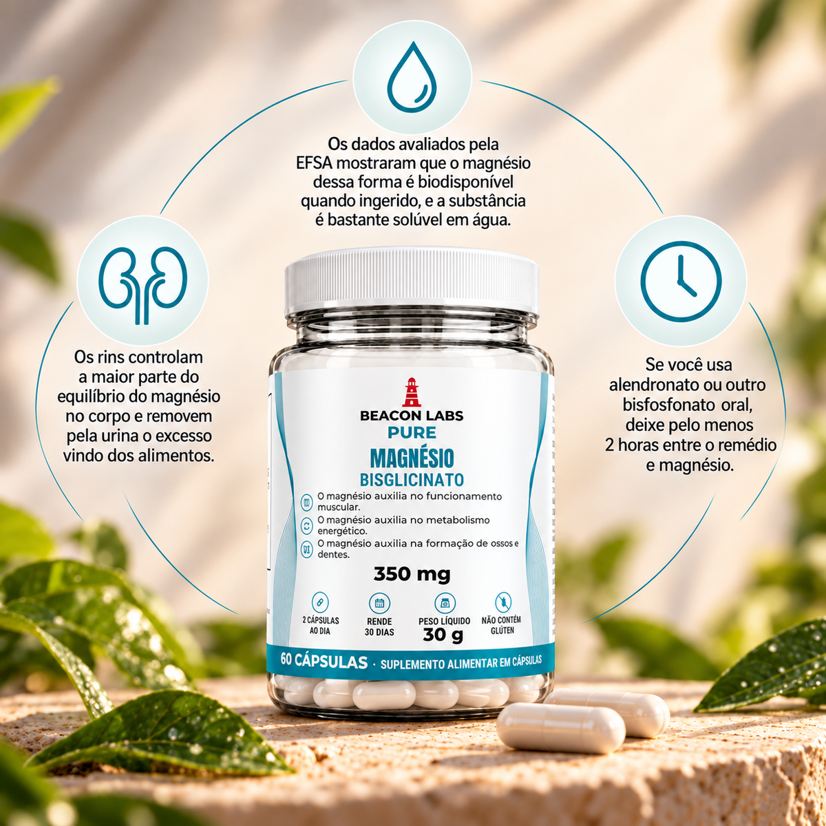 Pure Magnésio Bisglicinato 350mg – anel vitc