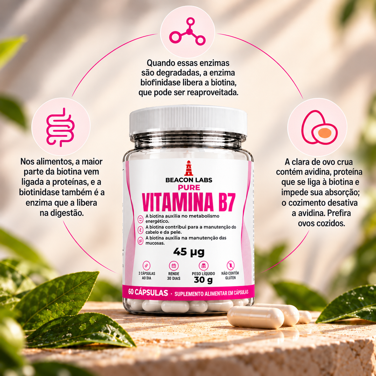 Pure Vitamina B7 Biotina 45mcg – anel vitc