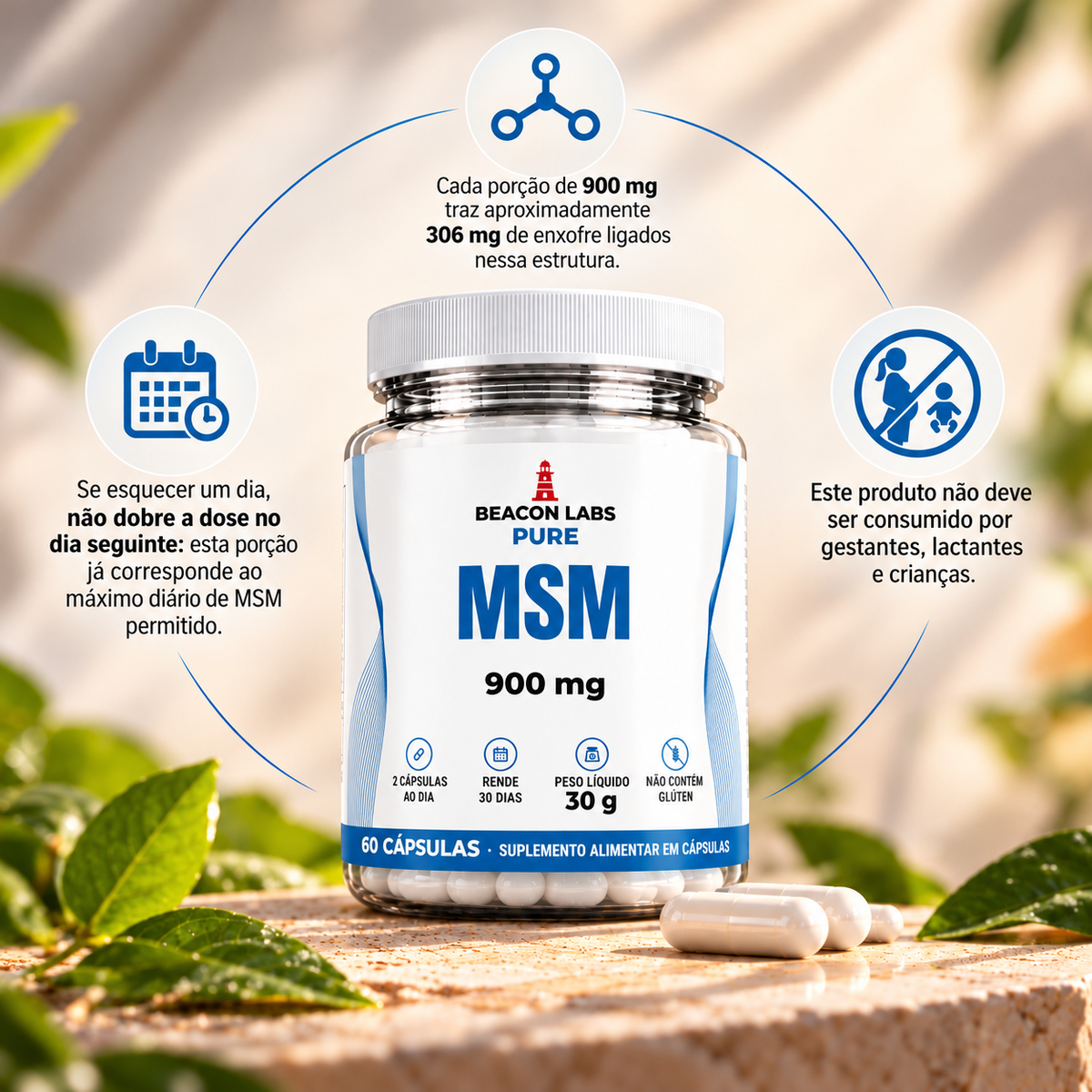 Pure MSM Metilsulfonilmetano 900mg – anel vitc