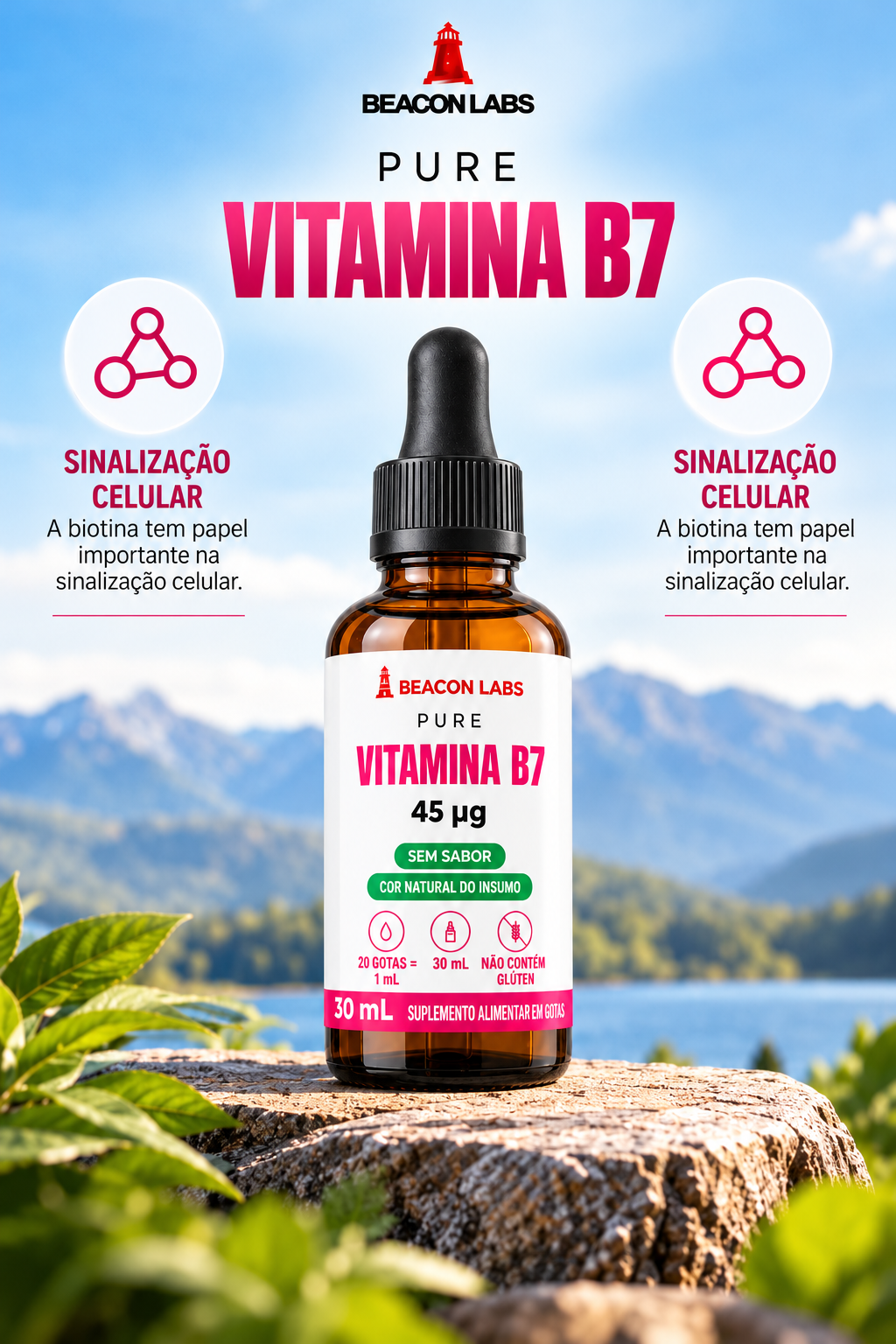 Pure Vitamina B7 Biotina 45mcg – grade vertical