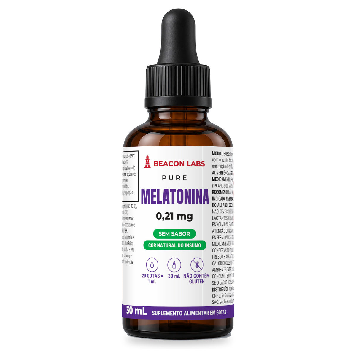 Combo Melatonina em gotas + Magnésio – Pure Melatonina 0,21mg (frente)
