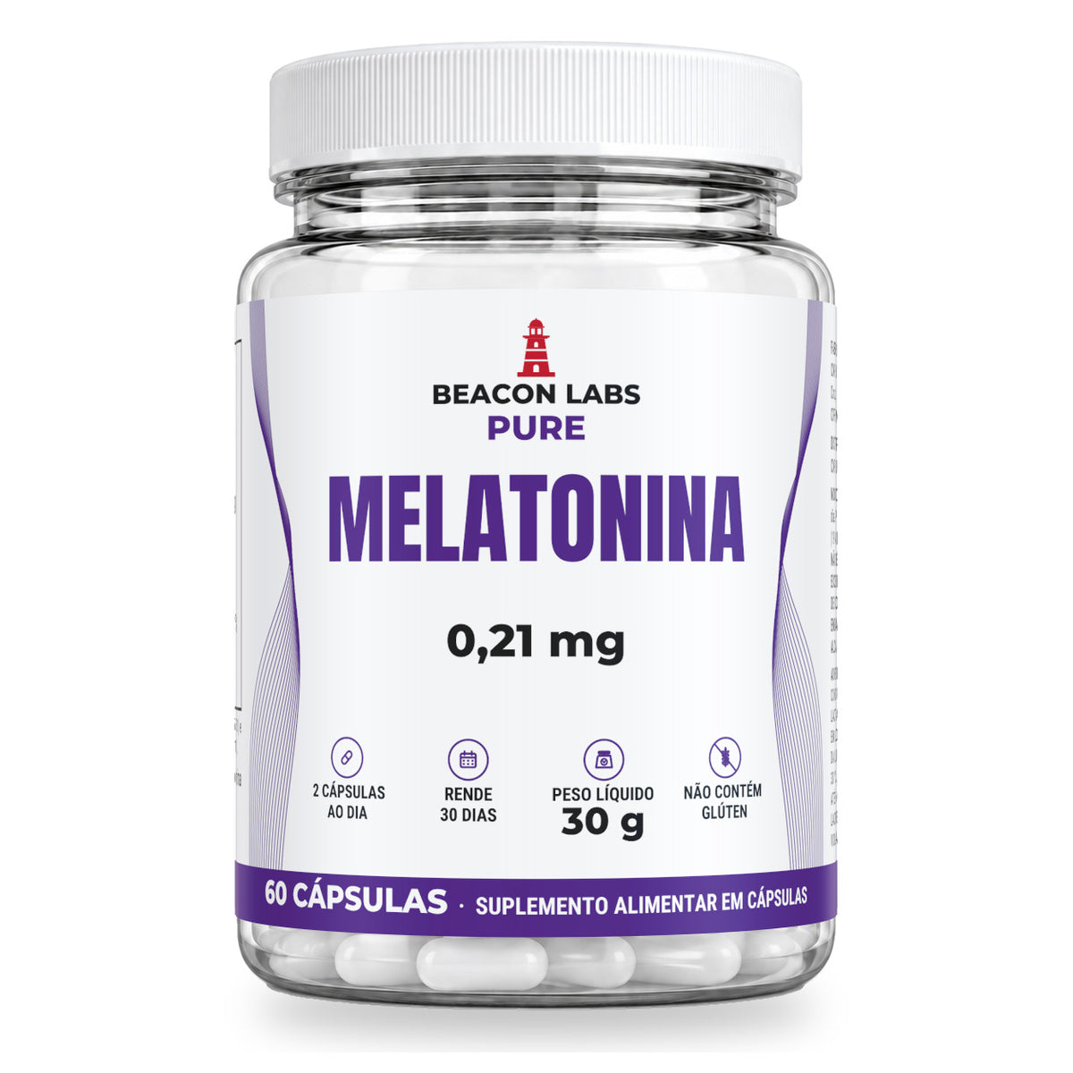 Combo Melatonina + Magnésio – Pure Melatonina 0,21mg (frente)