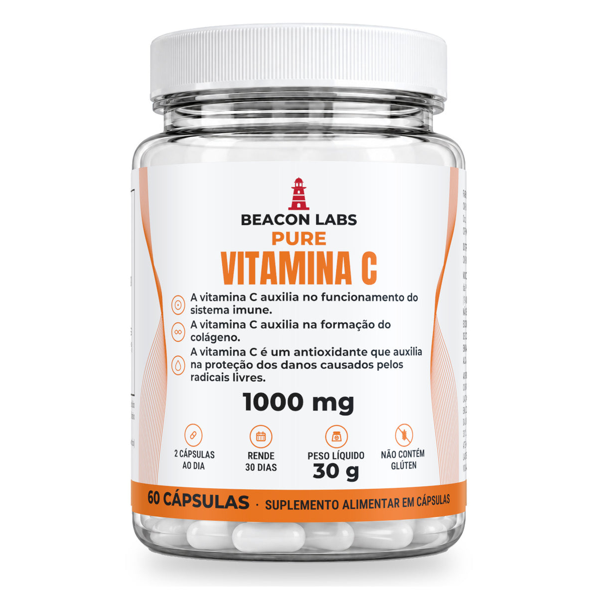 Combo Vitamina C + Vitamina B2 – Pure Vitamina C Ácido Ascórbico 1000mg (frente)