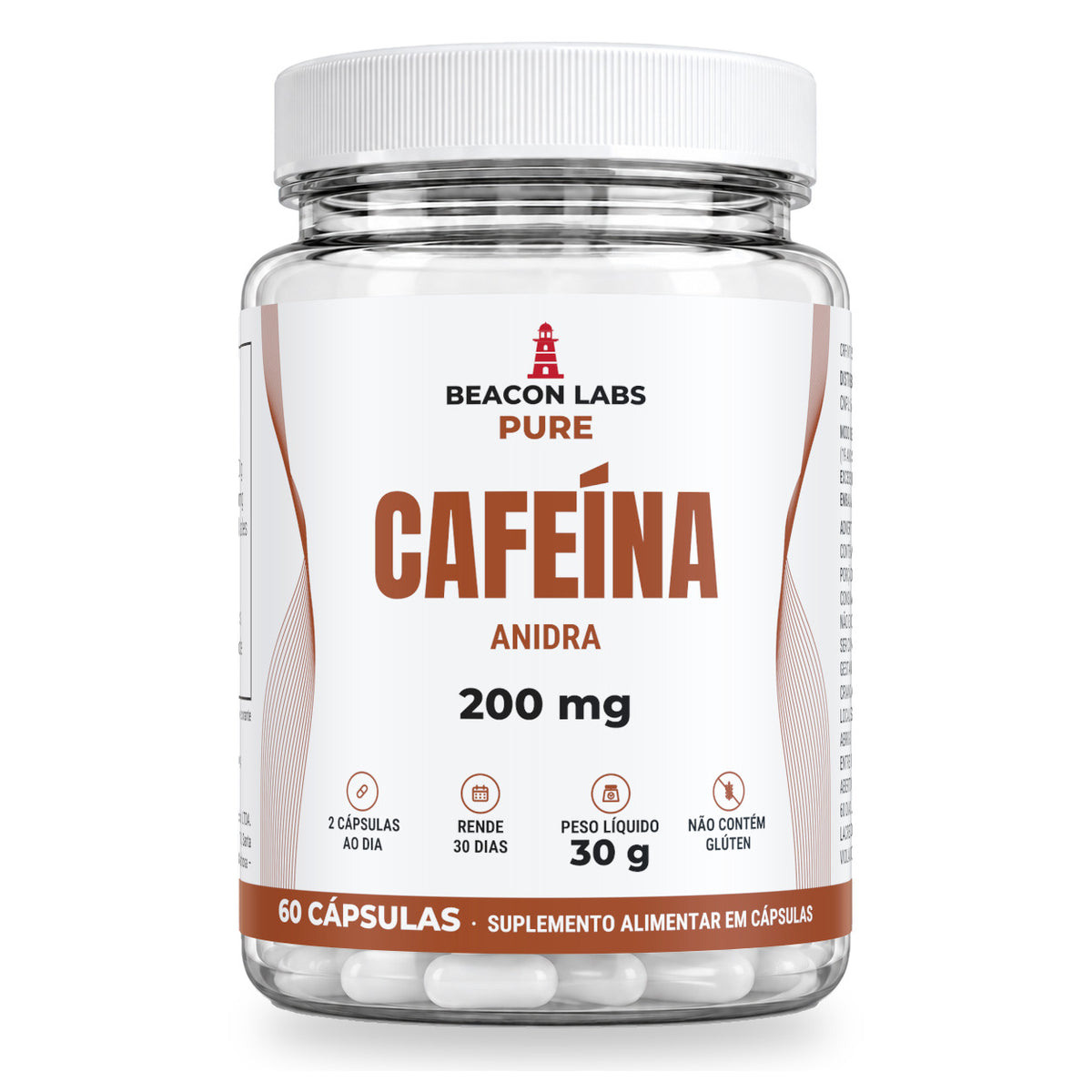 Pure Cafeína Anidra 200mg – frente