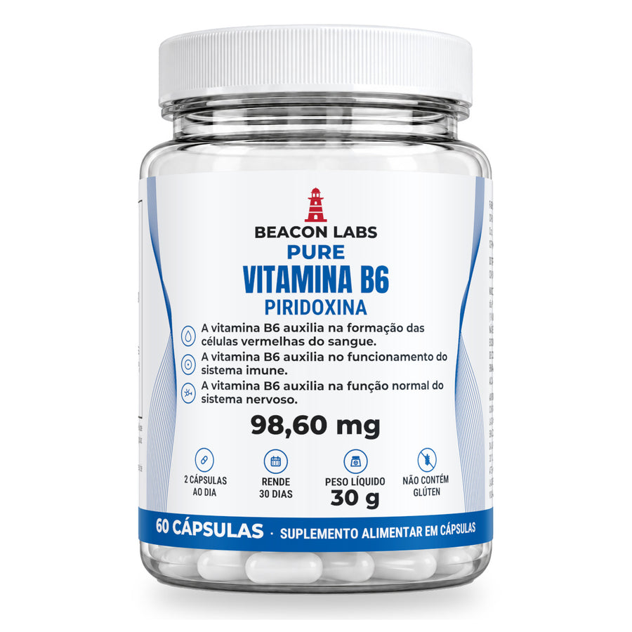 Pure Vitamina B6 Cloridrato de Piridoxina 98,60mg